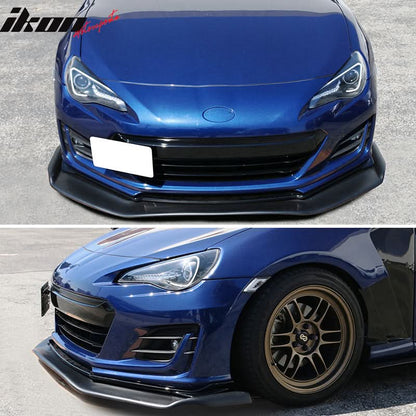 Universal RB Style Front Bumper Lip w/ Carbon Fiber Strut Rods PP
