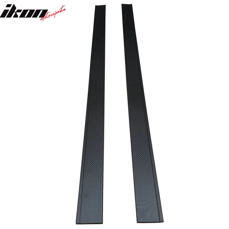 Fits 11 ES350 CF Texture Side Skirts Extension Flat Bottom Line Lip