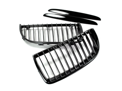 AutoTecknic Glazing Black Front Grille Set - BMW E90 Sedan | E91 Wagon | 3-Series