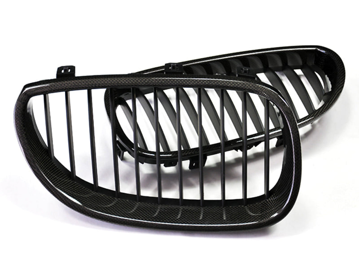 AutoTecknic Carbon Fiber Front Grille Set - BMW E60 Sedan | E61 Wagon | 5-Series Including M5