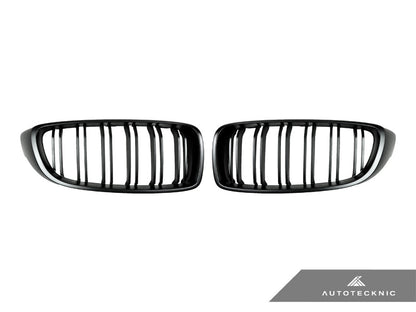 AutoTecknic Dual-Slats Stealth Black Front Grille Set - F32/ F36 4-Series | F80 M3 | F82 M4