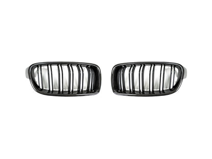 AutoTecknic Dual-Slats Carbon Front Grille Set - F30 3-Series Sedan | F31 3-Series Wagon