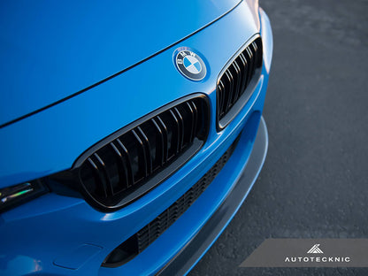 AutoTecknic Dual-Slats Stealth Black Front Grille Set - F30 3-Series