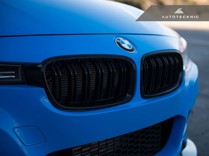 AutoTecknic Dual-Slats Stealth Black Front Grille Set - F30 3-Series