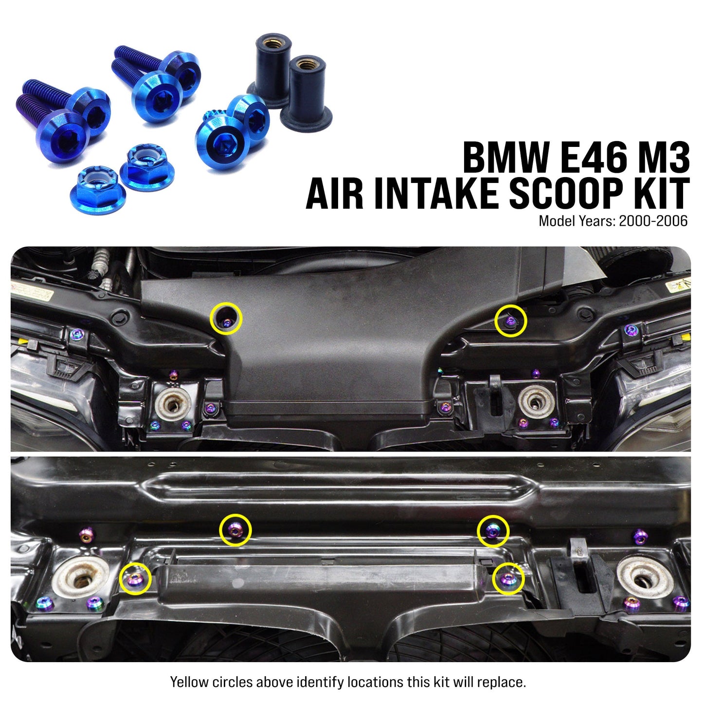 Titanium Hardware Air Intake Scoop Kit - BMW E46 M3 (2000-2006)