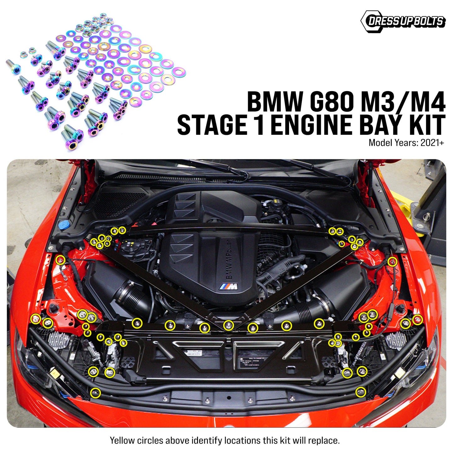 Stage 1 Titanium Hardware Engine Bay Kit - BMW G80 M3/M4 (2021+)