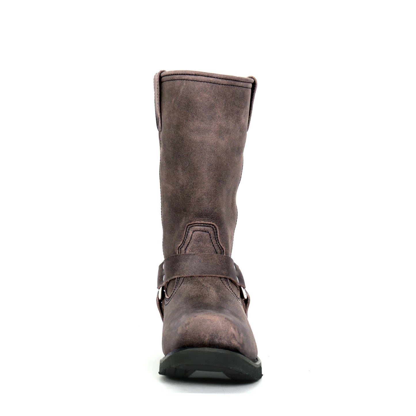 Men's Dust Rider Stone-Wash Brown Harness Boots - BTM1003
