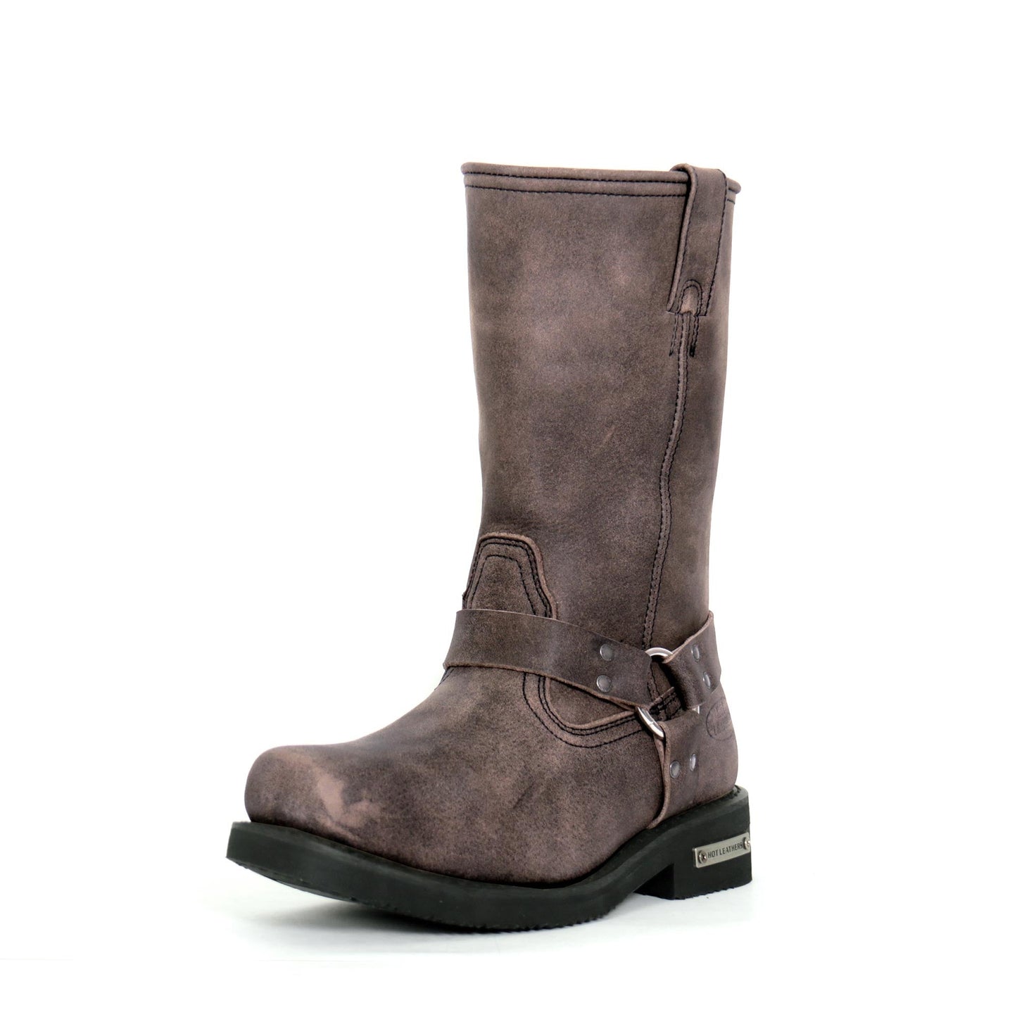 Men's Dust Rider Stone-Wash Brown Harness Boots - BTM1003