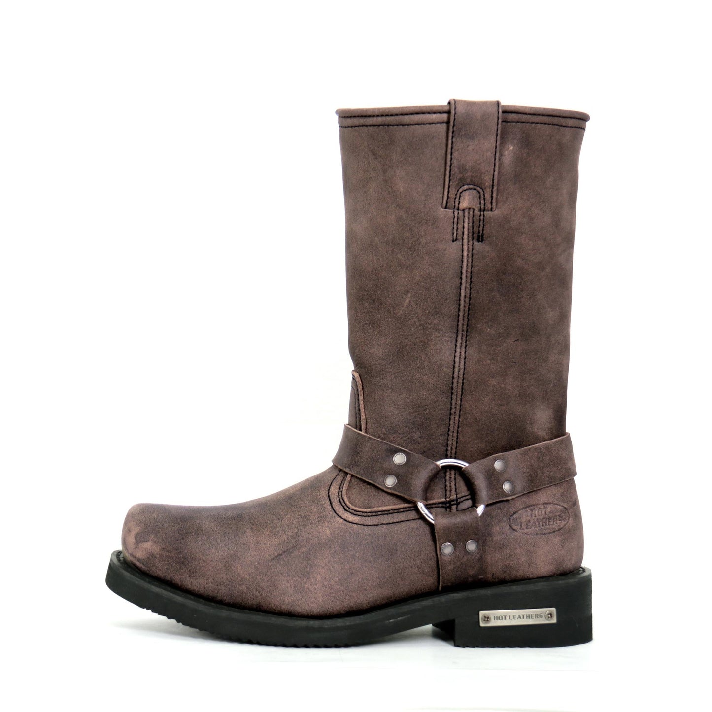 Men's Dust Rider Stone-Wash Brown Harness Boots - BTM1003