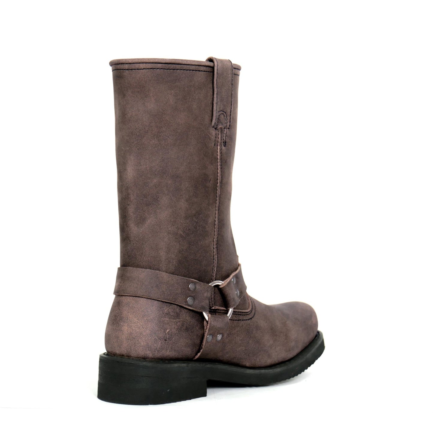 Men's Dust Rider Stone-Wash Brown Harness Boots - BTM1003
