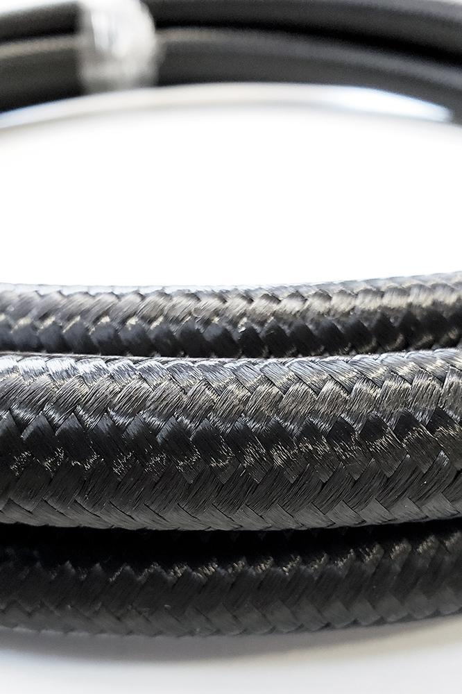 -20AN Black Nylon Braided Flex Hose with Reinforced Rubber Liner - 5 Foot Length