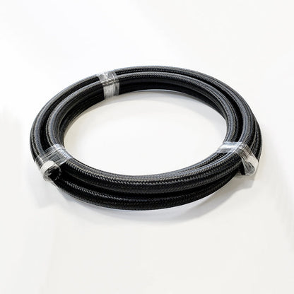 -16AN Black Nylon Braided Flex Hose with Reinforced Rubber Liner - 10 Foot Length