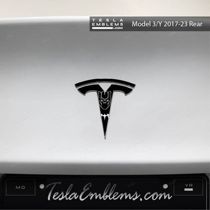 Black Panther Tesla Emblem Decals (Front + Back) | Model 3