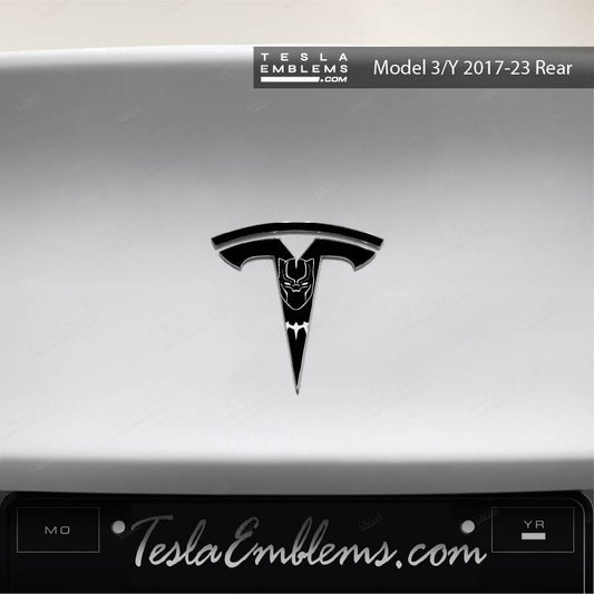 Black Panther Tesla Emblem Decals (Front + Back) | Model Y