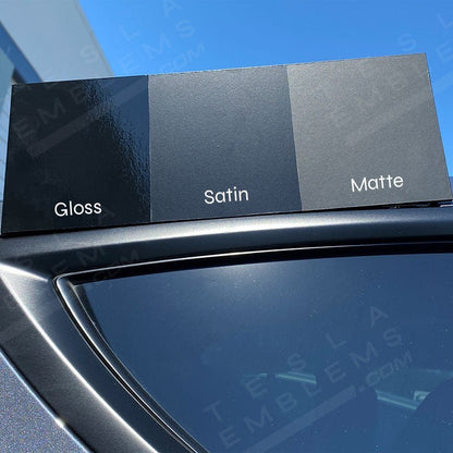 3M Satin Black Tesla Emblem Decals (Front + Back) | Model Y