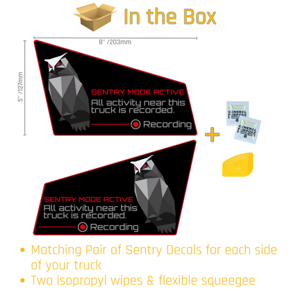 Sentry Decals for Cybertruck (sold in pairs)