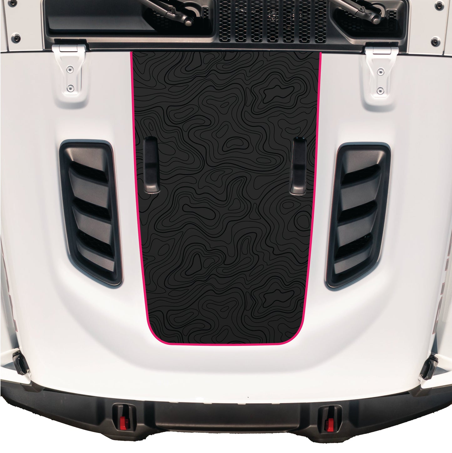 Hood Graphic for RUBICON | Black Topo - fits Wrangler JL & Gladiator JT