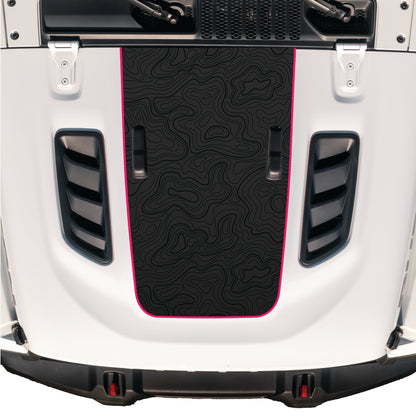 Hood Graphic for RUBICON | Black Topo - fits Wrangler JL & Gladiator JT