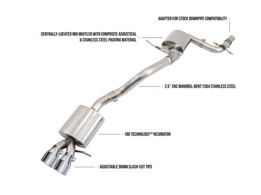 AWE Tuning Touring Edition Exhaust for MK5 Jetta 2.0T - GLI - Polished Silver Tips 3015-22062