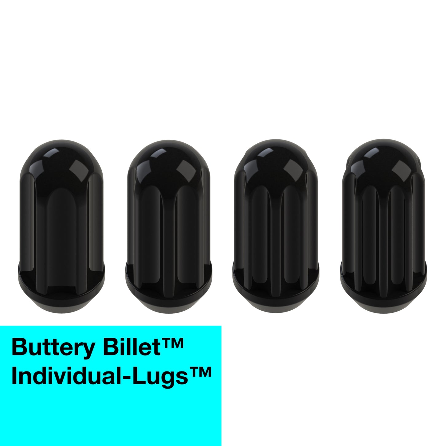 buttery billet™ Individual-Lugs™ - Closed End - For 4 Lug Wheels - Each Lug Nut Is Unique (Made to order)