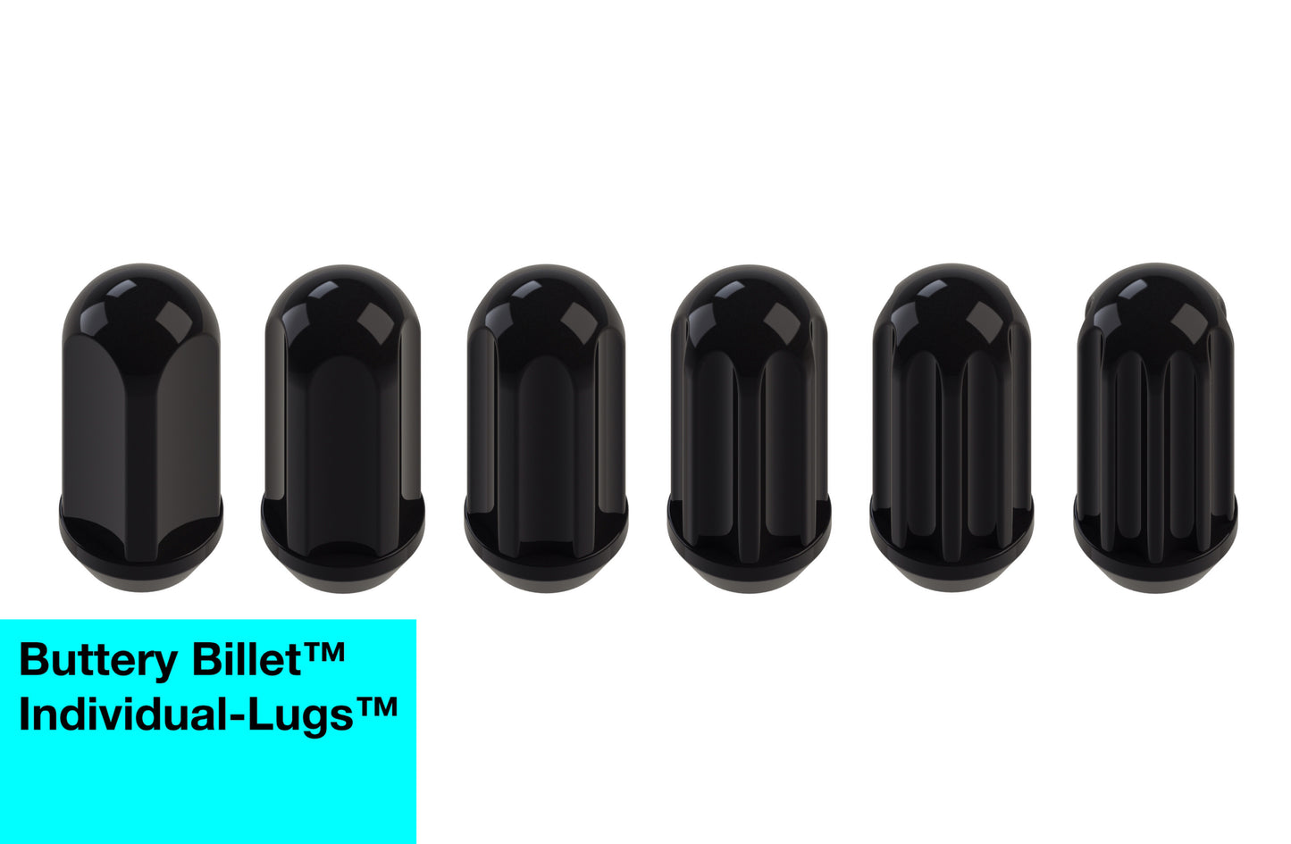 buttery billet™ Individual-Lugs™ - Closed End - For 6 Lug Wheels - Each Lug Nut Is Unique (Made to order)