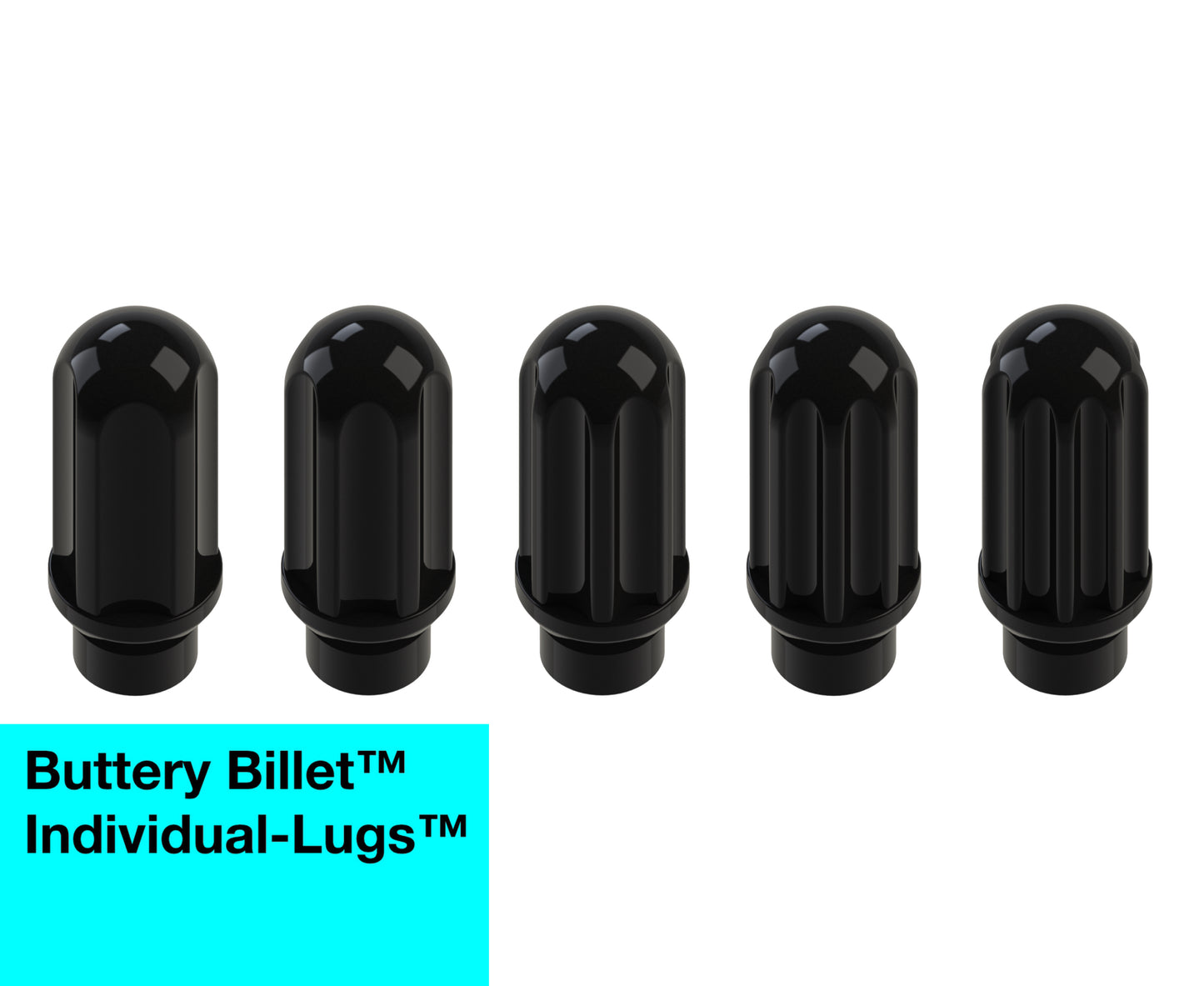 buttery billet™ Individual-Lugs™ - Closed End - For 5 Lug Wheels - Each Lug Nut Is Unique (Made to order)