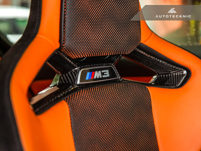 AutoTecknic Dry Carbon Fiber Seat Belt Outlet Cover Set - BMW G80 M3 | G82 M4 | G87 M2 | M Carbon Bucket Seats