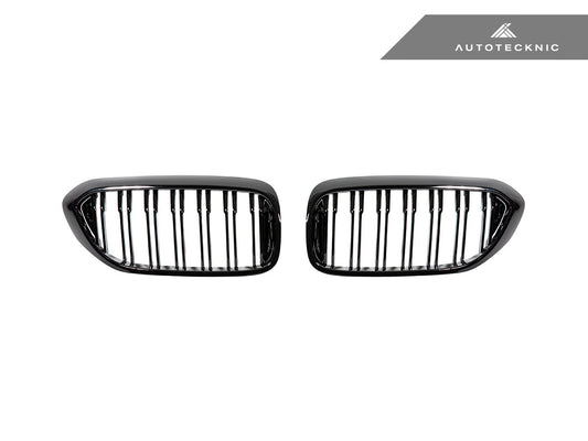 AutoTecknic Dual-Slats Gloss Black Front Grille Set - BMW G30 5-Series Pre-LCI