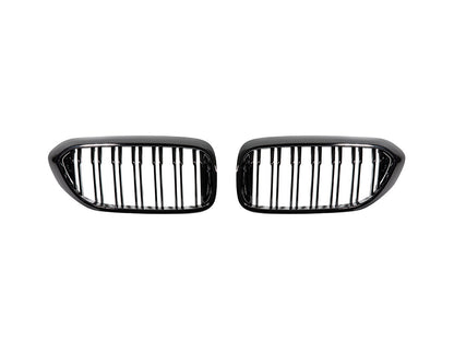 AutoTecknic Dual-Slat Glazing Black Front Grille Set - BMW G30 5-Series Pre-LCI