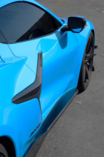 Chevrolet Corvette C8 Z06/ E Ray/ ZR1 Carbon Fiber Side Rocker Extensions/ Side Skirts