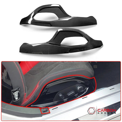 C8 Corvette Z51, Z06 & Stingray | GT2/GT3 Seat Adjustment Button Cover Trim | Real Dry Carbon Fiber