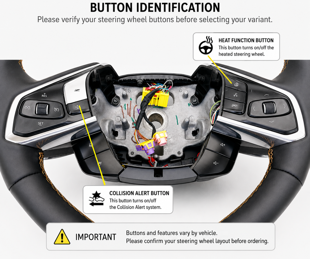 C8 Corvette Real Carbon Fiber Steering Wheel Button Trim Covers | Interior Upgrade (2020–2027)