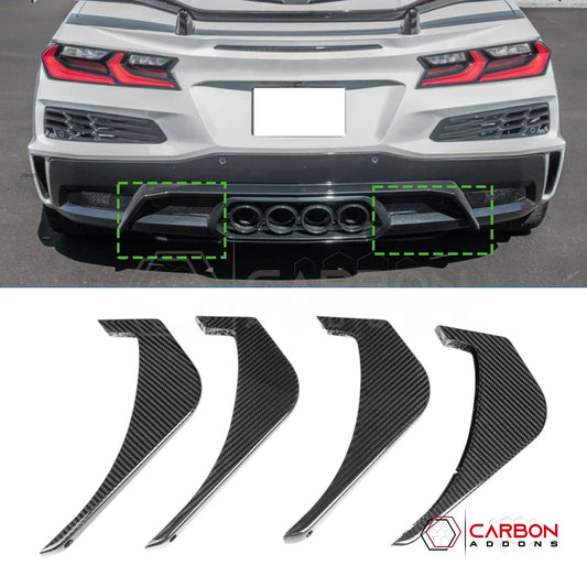 C8 Corvette Z06 / E-Ray Carbon Fiber Rear Diffuser Fins Add-On – OEM Widebody Diffuser Accent Kit