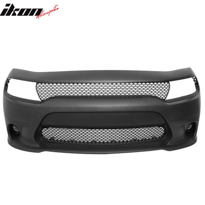Fits 15-23 Charger Color SRT8 PP Front Bumper + Fog Cover + Foglight