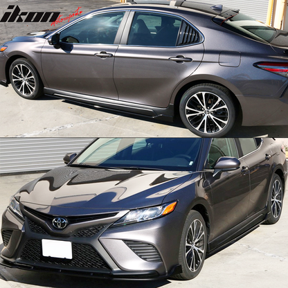 2018-2024 Toyota Camry Matte Black Side Skirt & CF Print Rocker Panel