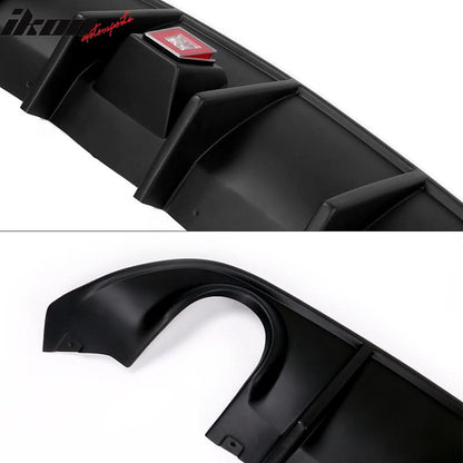 2015-2023 Dodge Charger Black Rear Bumper Diffuser Red Brake Light PP
