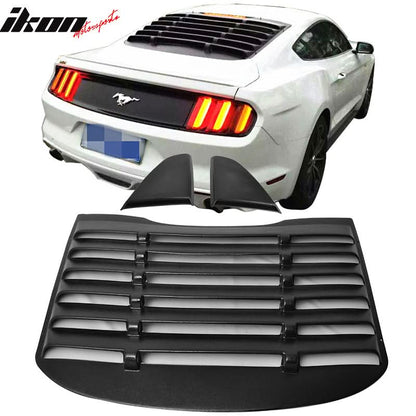 2015-2023 Ford Mustang V Style Matte Black Rear Side Window Louver ABS