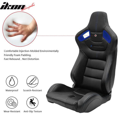 Universa Blue Bezell Racing Seat Dual Slider Buckle Belt PU Carbon