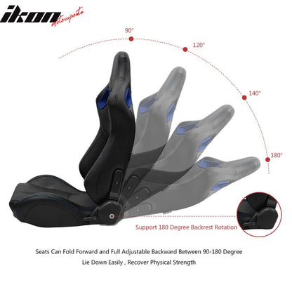 Universa Blue Bezell Racing Seat Dual Slider Buckle Belt PU Carbon