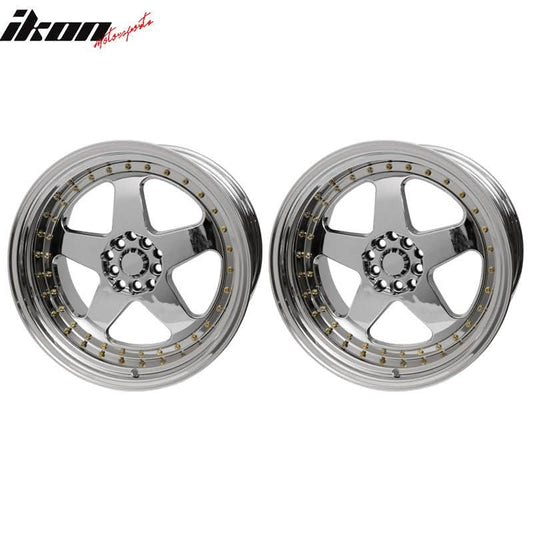 (2) 18X9.0 +30 5X100 / 5X114.3 Step Lip 5 Spoke Wheels Rim Replacement