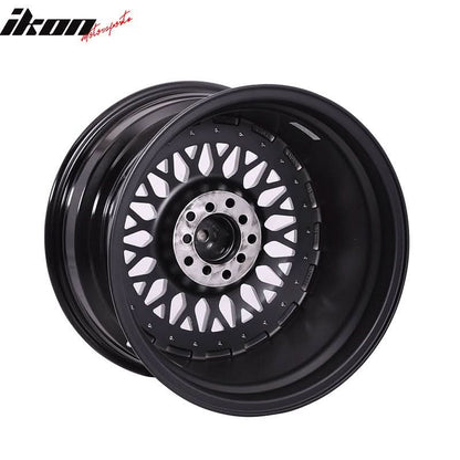 (4) 17X8.5 +25 5X100 / 5X114.3 Step Lip Deep Dish Mesh Wheels Rims
