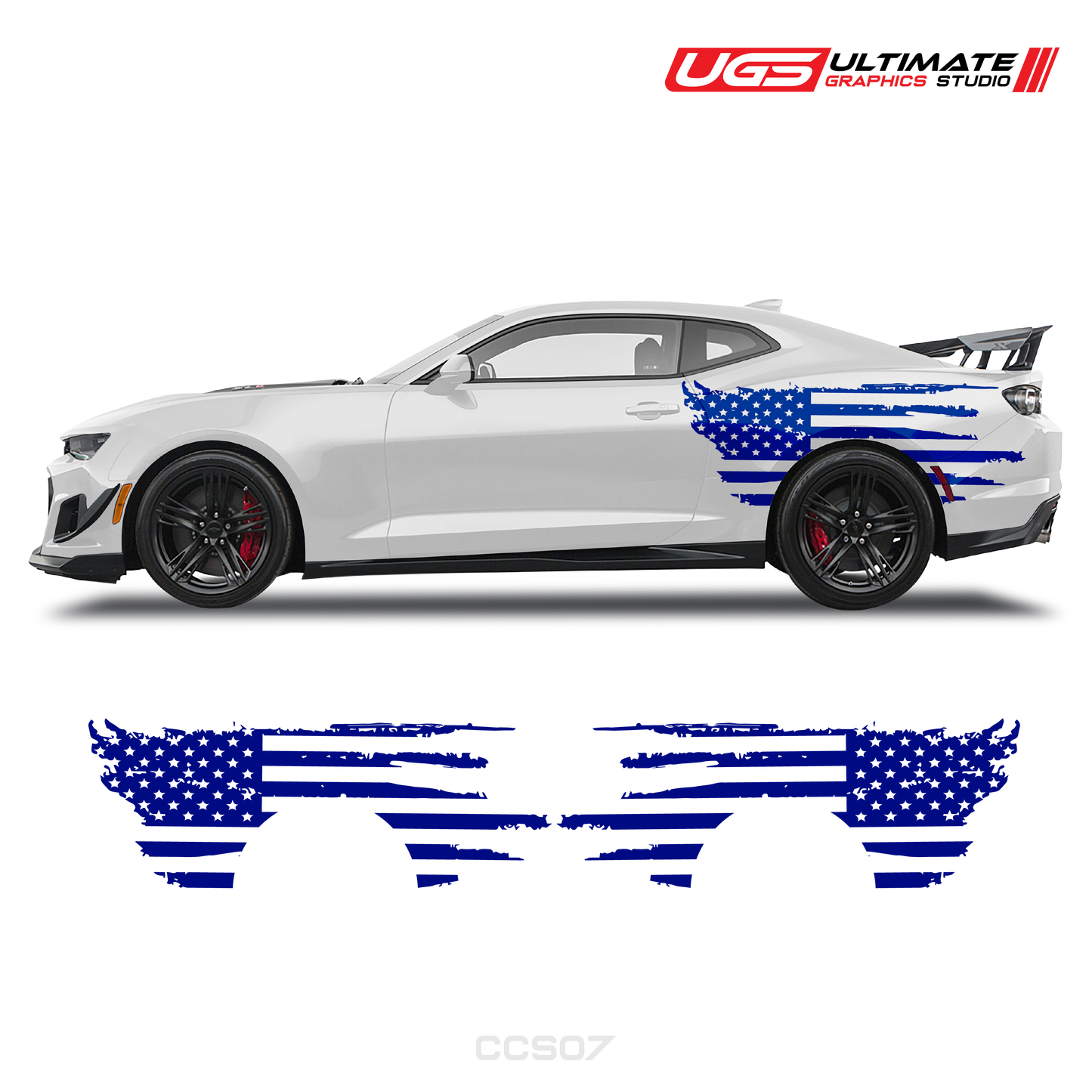 Chevrolet Camaro Side American Flag