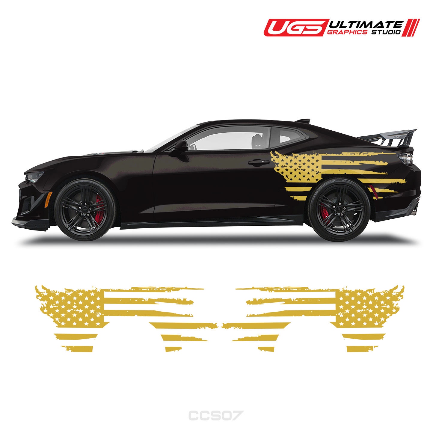 Chevrolet Camaro Side American Flag