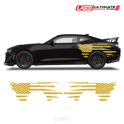 Chevrolet Camaro Side American Flag