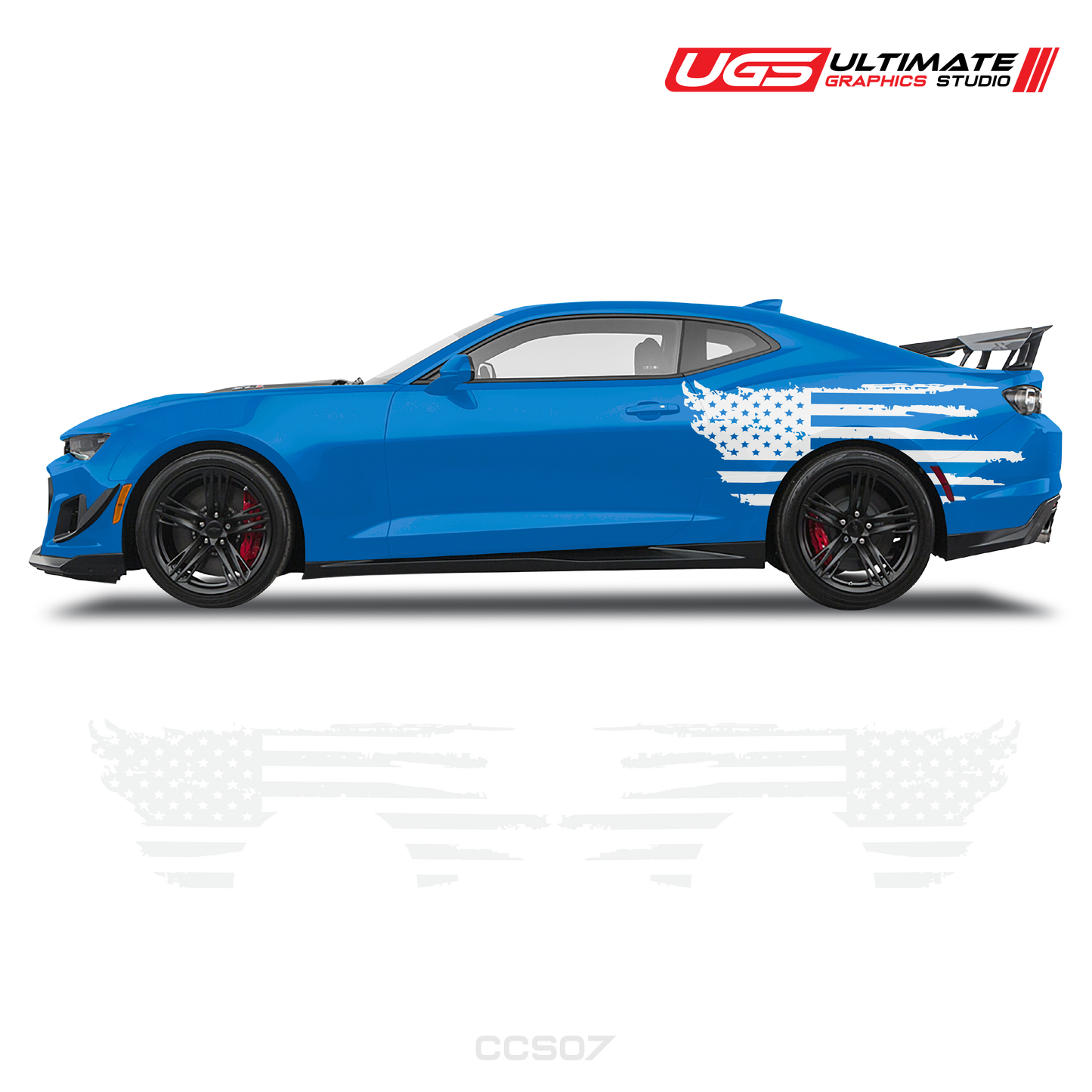 Chevrolet Camaro Side American Flag