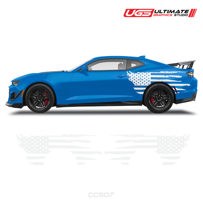 Chevrolet Camaro Side American Flag