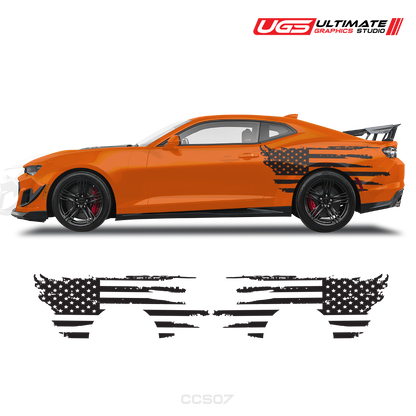 Chevrolet Camaro Side American Flag