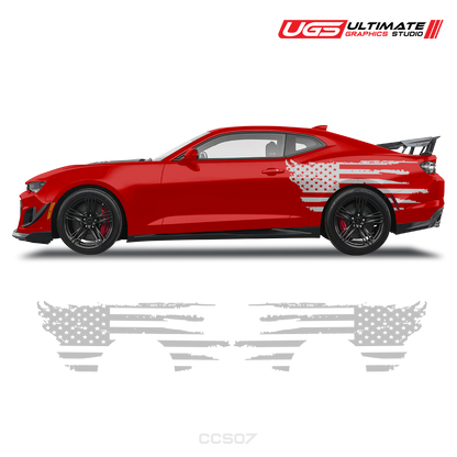 Chevrolet Camaro Side American Flag