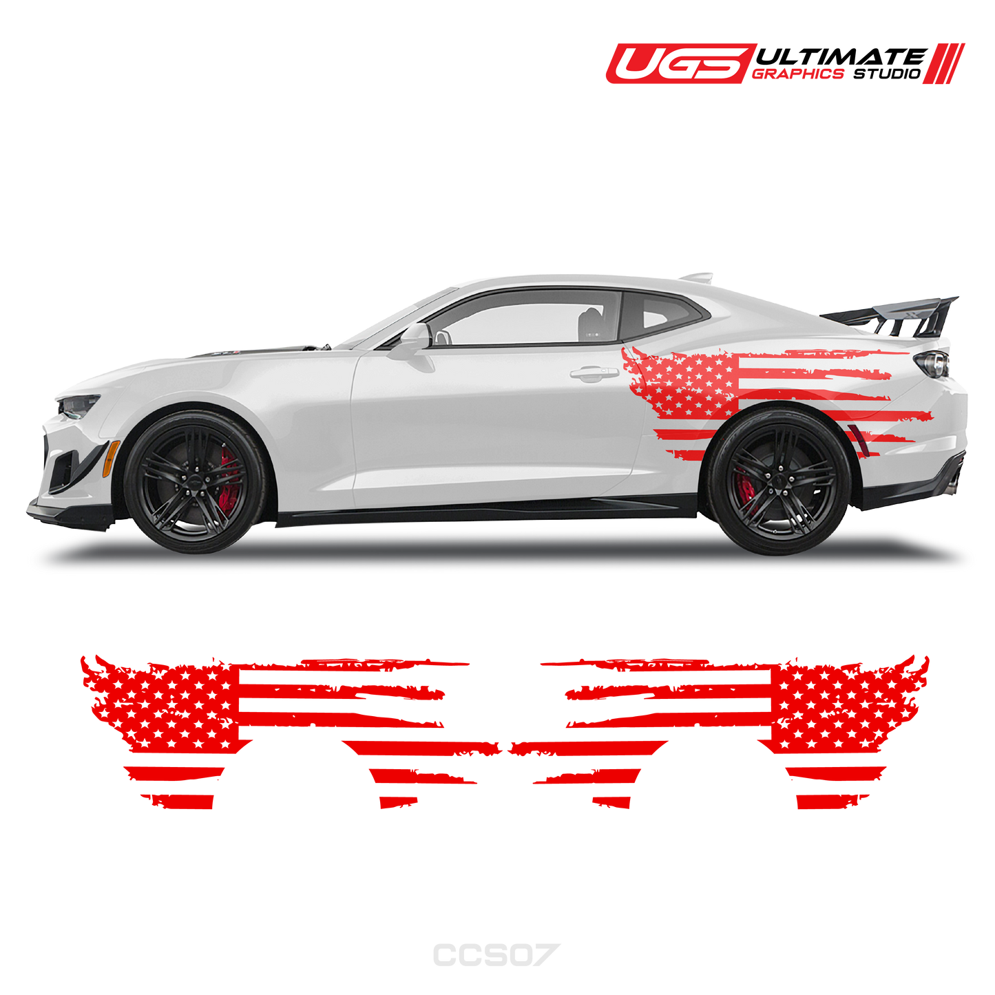 Chevrolet Camaro Side American Flag