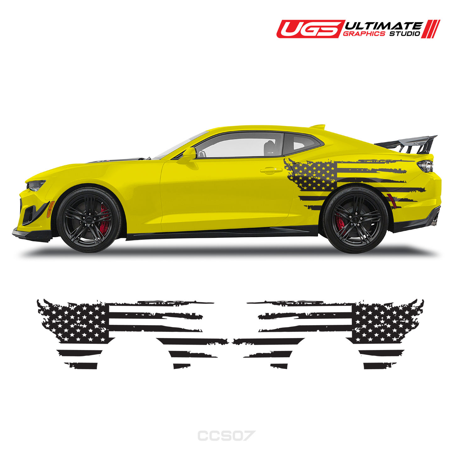 Chevrolet Camaro Side American Flag